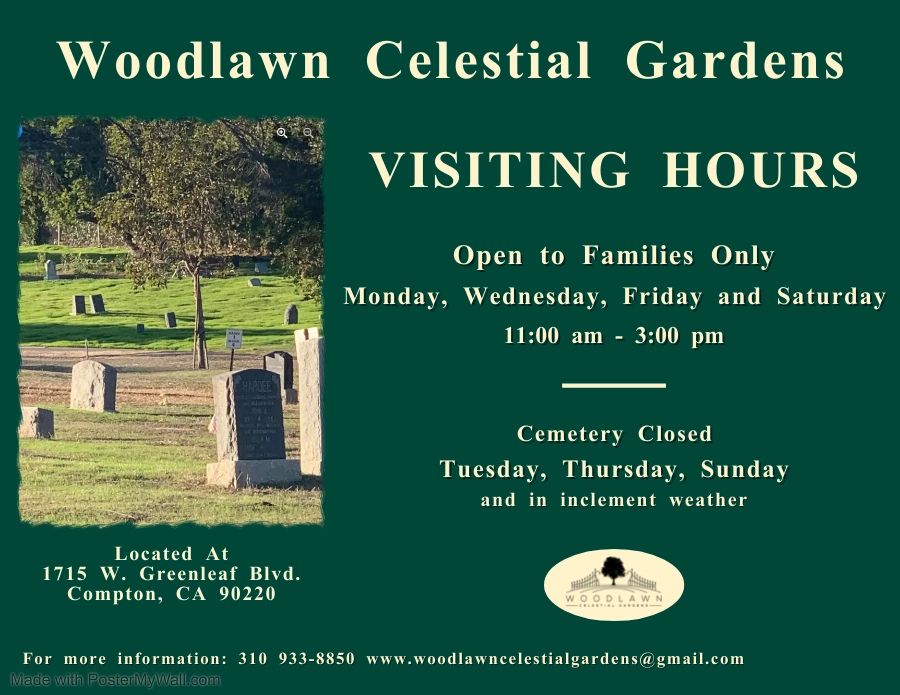 Hours of Operation Woodlawn Celestial Gardens